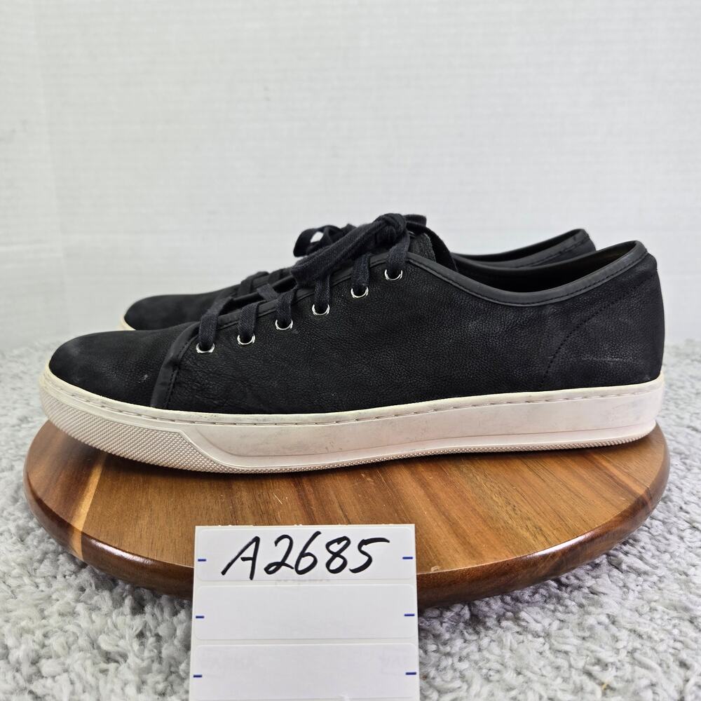 Vince Mens 11.5M Austin Black Leather Low Top La0ce Up Casual Daily Sneakers